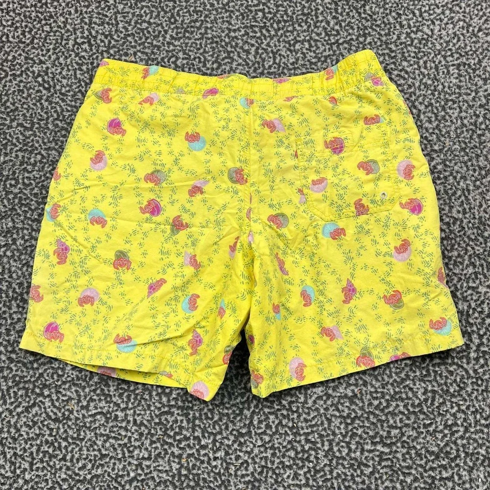 Rodd & Gunn Swim Shorts Men Medium Yellow Hermit Crab Print Trunks M